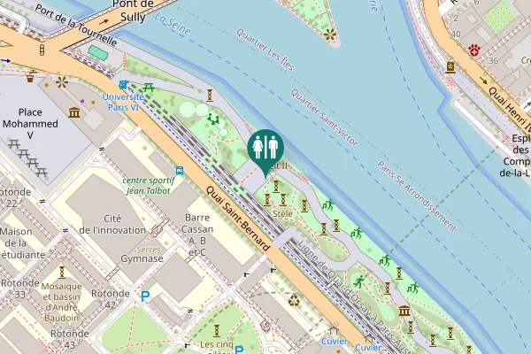 Map showing location of Jardin Tino Rossi