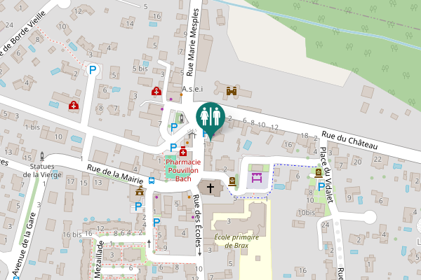 Map showing location of Place du Château 10 Toilet