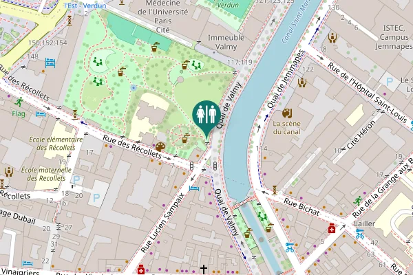 Map showing location of Quai de Valmy Toilet