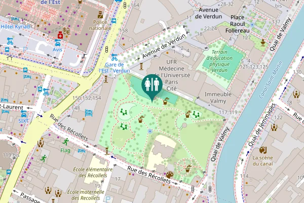 Map showing location of Allée du Professeur Jean Bernard Toilet