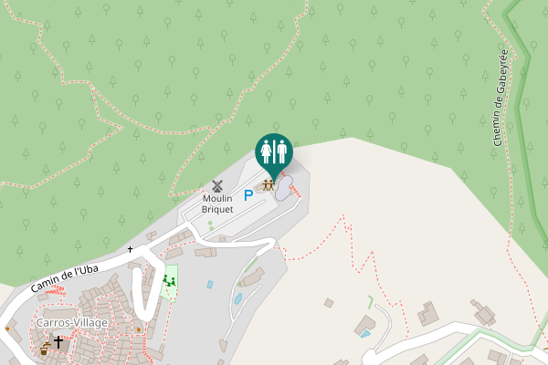 Map showing location of Carros Toilet