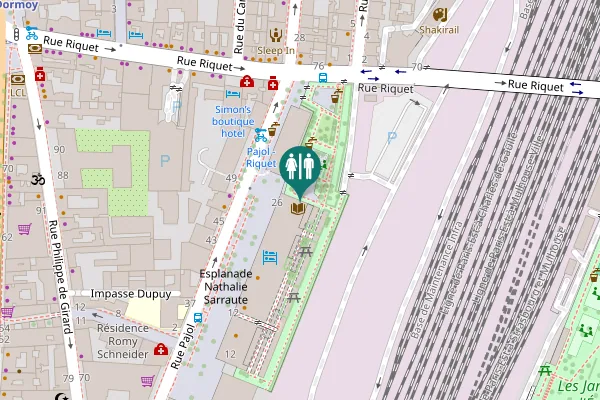 Map showing location of Esplanade Nathalie Sarraute 26 Toilet