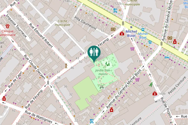 Map showing location of Rue de Fécamp 54 Toilet