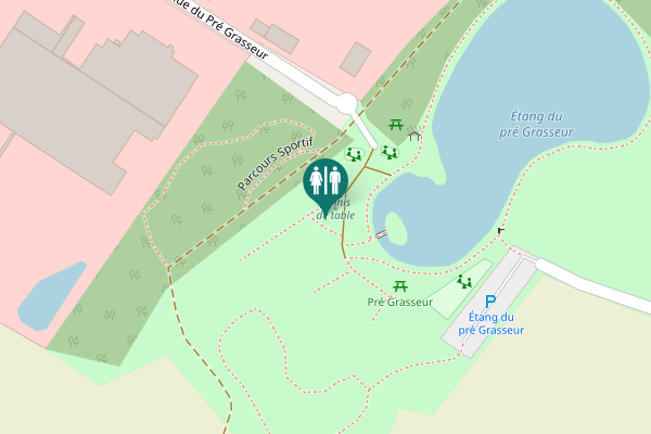 Map showing location of Parcours Sportif Toilet