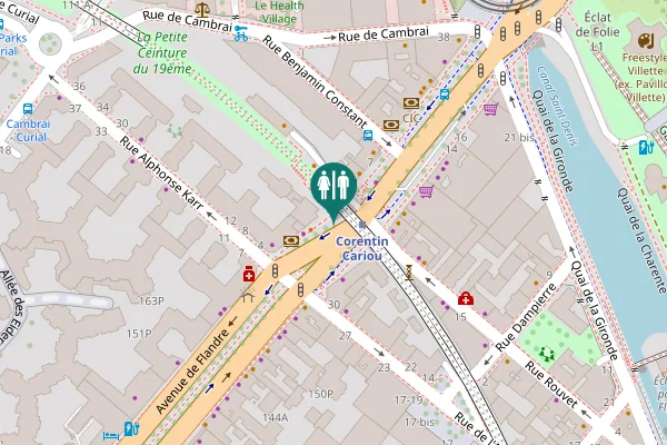 Map showing location of Avenue de Flandre 177 Toilet