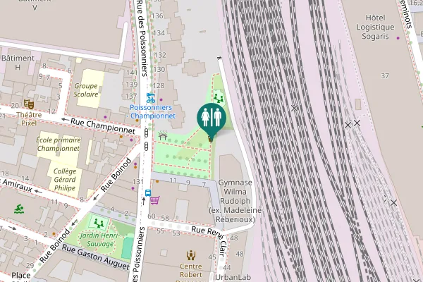 Map showing location of Rue Madeleine Rebérioux 6 Toilet
