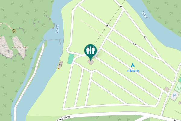 Map showing location of Pont-à-Lesse Toilet