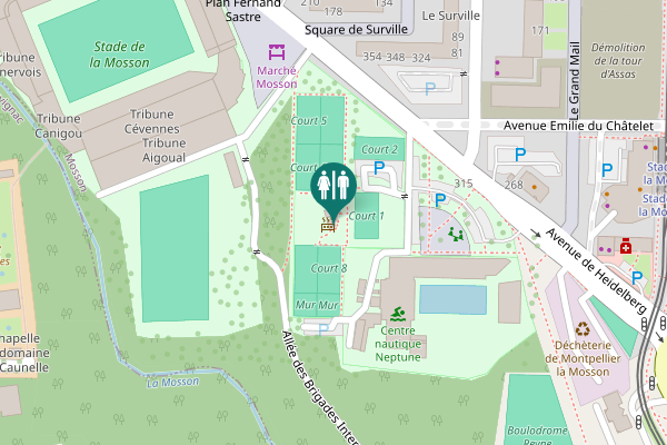 Map showing location of Avenue de Heidelberg 315 Toilet