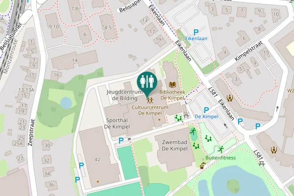 Map showing location of Eikenlaan 27 Toilet