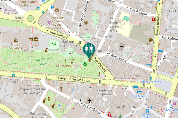 Map showing location of Rue Planard 12 BIS Toilet