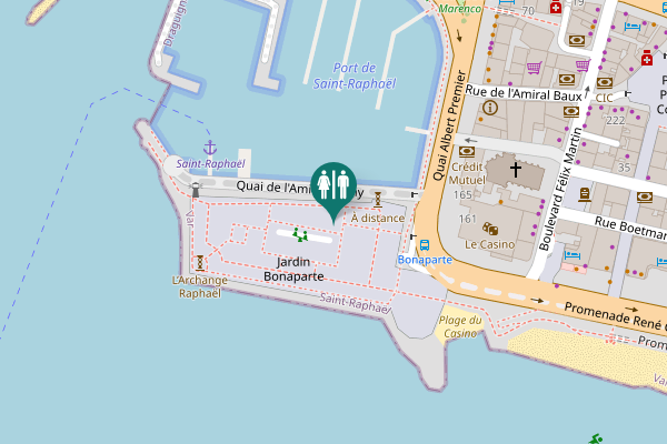 Map showing location of Jardin Bonaparte Toilet