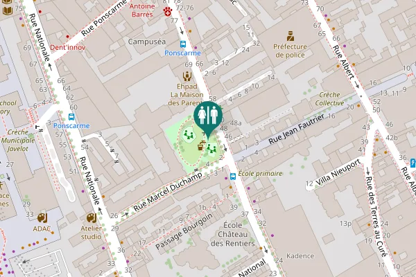 Map showing location of Rue du Château des Rentiers 51 Toilet