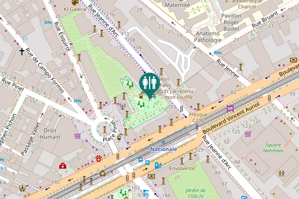 Map showing location of Rue Jeanne d'Arc 107 Toilet