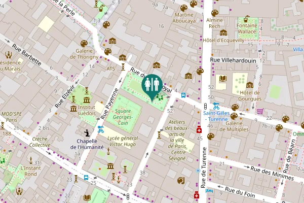 Map showing location of Rue du Parc Royal 8 Toilet