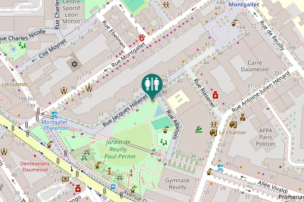 Map showing location of Rue Jacques Hillairet 32 Toilet