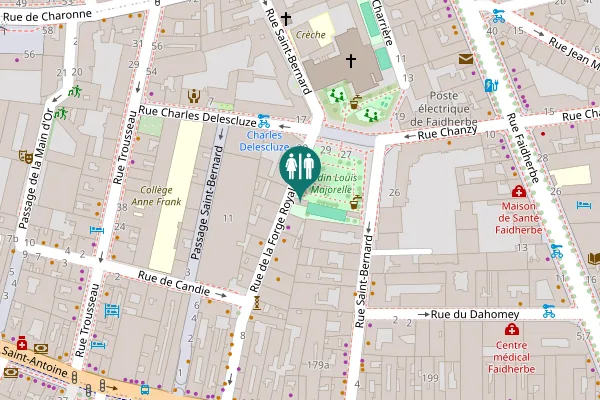 Map showing location of Rue de la Forge Royale 24 Toilet