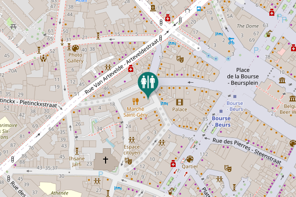 Map showing location of Place Saint-Géry - Sint-Goriksplein 34 Toilet