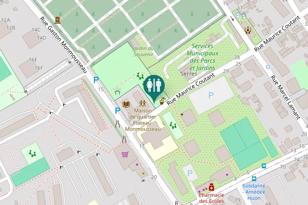 Map showing location of Rue Maurice Coutant 20 Toilet