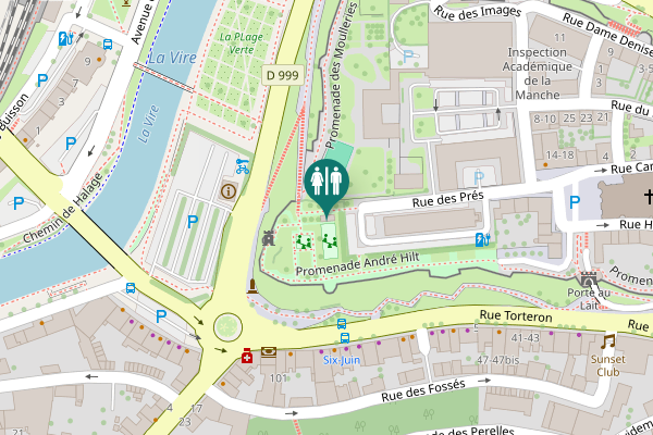 Map showing location of Promenade André Hilt Toilet