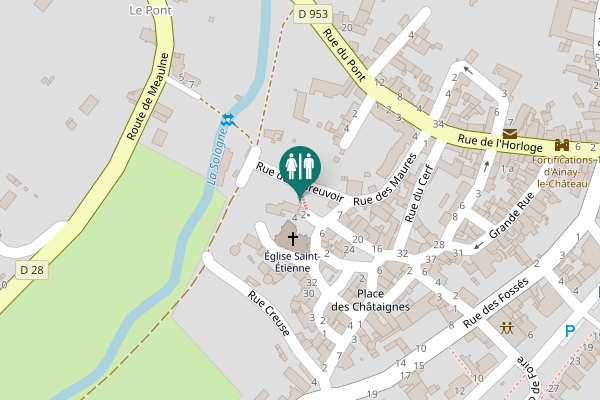 Map showing location of Place de l'Église 2 Toilet