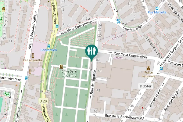 Map showing location of Rue de l'Égalité 84 Toilet