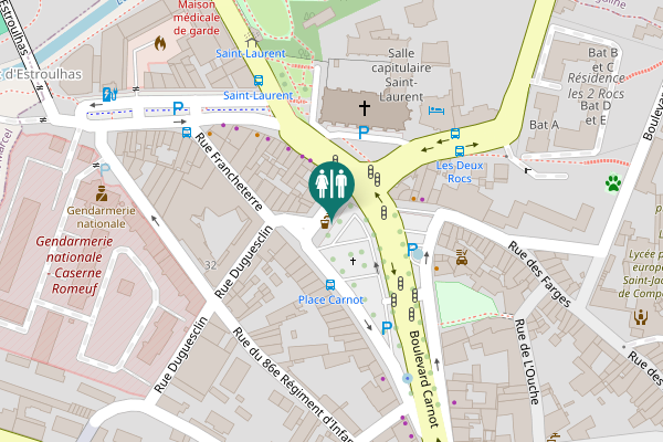 Map showing location of Le Puy-en-Velay Toilet