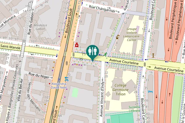 Map showing location of Avenue Courteline 6 Toilet