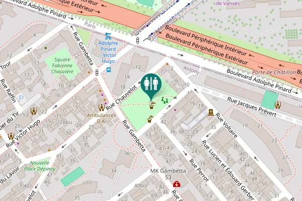 Map showing location of Rue du Docteur Ménard 7 Toilet