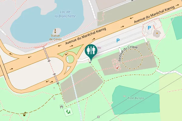 Map showing location of Avenue du Maréchal Kœnig Toilet