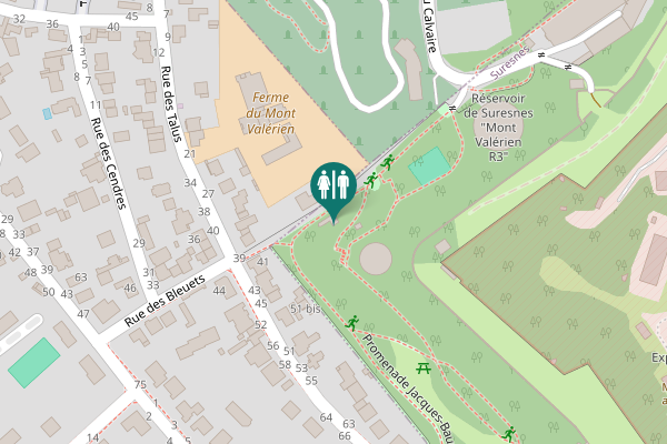 Map showing location of Promenade Jacques-Baumel Toilet