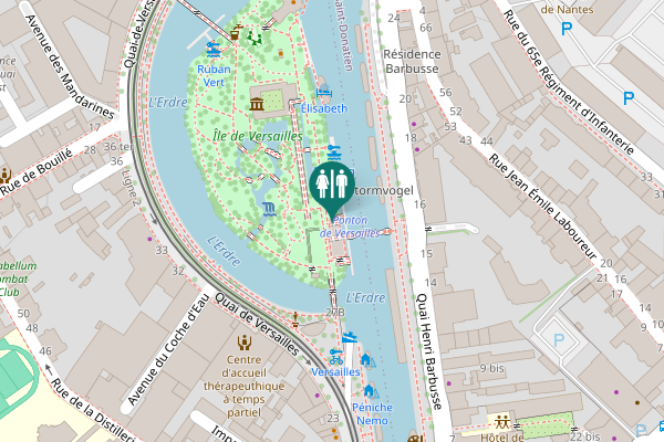 Map showing location of Quai de Versailles 27B Toilet