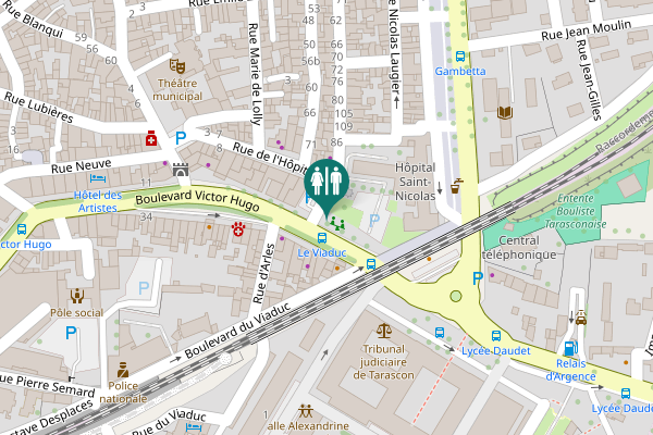 Map showing location of Rue de l'Hôpital 15 Toilet