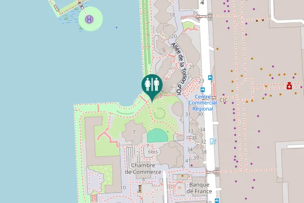 Map showing location of Allée de la Toison d'Or 7 Toilet