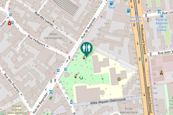Map showing location of Rue de Bagnolet 154 Toilet