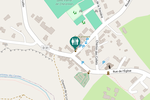Map showing location of Rue de la Bascule Toilet