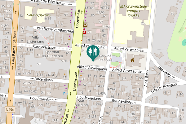 Map showing location of Alfred Verweeplein 16 Toilet