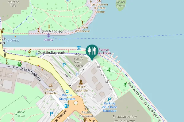 Map showing location of Quai de la Tournette Toilet