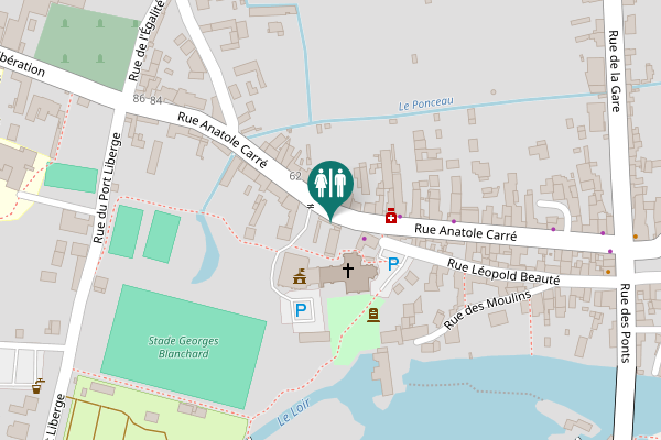 Map showing location of Rue Anatole Carré 48 Toilet