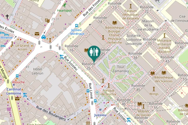 Map showing location of Parvis Guillaume de Champeaux Toilet
