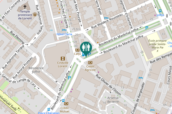 Map showing location of Boulevard du Maréchal Joffre 11 Toilet