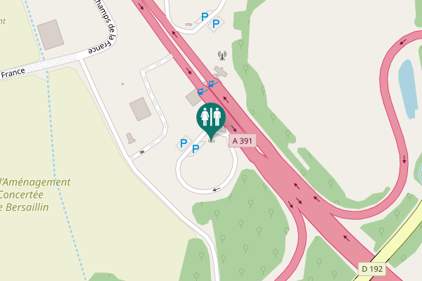 Map showing location of A 391 Toilet