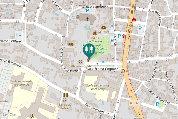 Map showing location of Place Ernest Cognacq 13 Toilet
