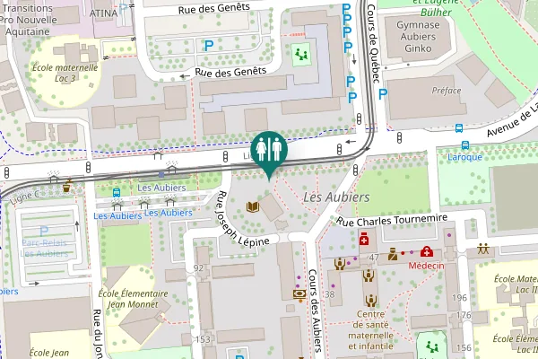 Map showing location of Avenue de Laroque Toilet