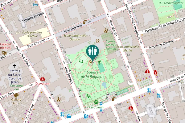 Map showing location of Rue Merlin 19 Toilet