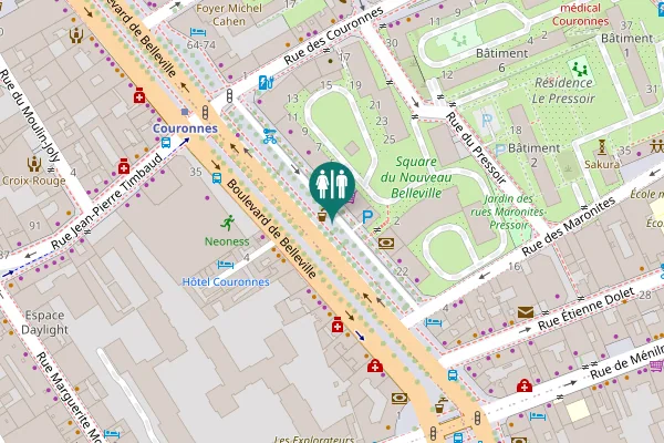 Map showing location of Boulevard de Belleville 30 Toilet