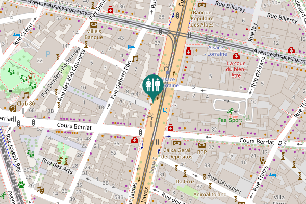 Map showing location of Cours Jean Jaurès 40 Toilet