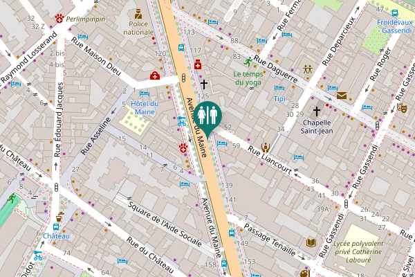 Map showing location of Avenue du Maine 131 Toilet