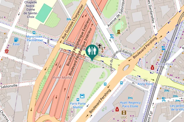 Map showing location of Avenue de la Porte des Ternes Toilet