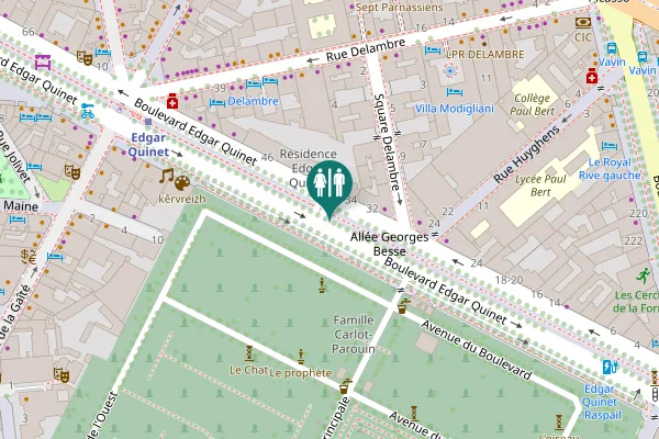 Map showing location of Allée Georges Besse Toilet