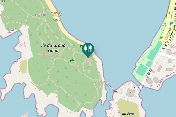 Map showing location of Passerelle du Gaou Toilet